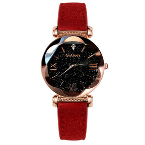 Luxury Leather Strap Quartz Watch - Women's Elegant Wristwatch USA