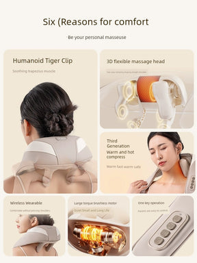 Neck Massager Shoulder Neck Waist Back Trapezoid Pillow